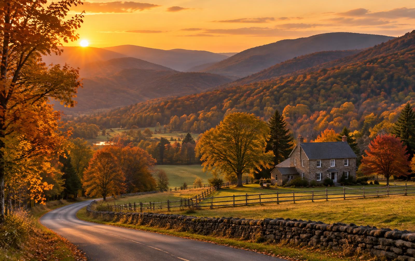 Pennsylvania countryside at golden hour